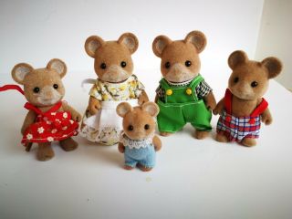 Sylvanian Families Rare Vintage Norwood Mice And Baby