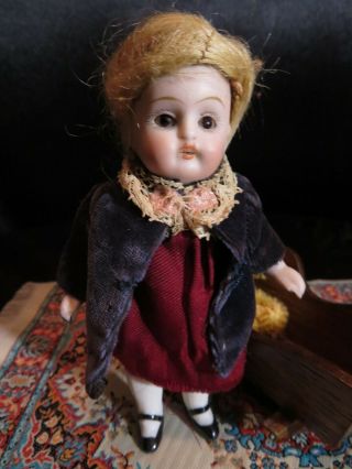 Antique Miniature All Bisque Doll Kestner 4 1/2 "