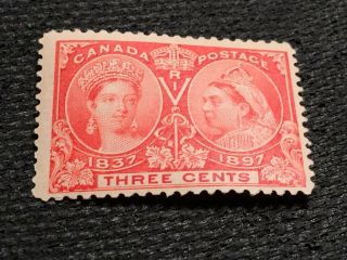 Antique Canada Jubilee Issue Stamp Scott 53 Mnh 3 Cent Bright Rose C.  1897 Cv$75