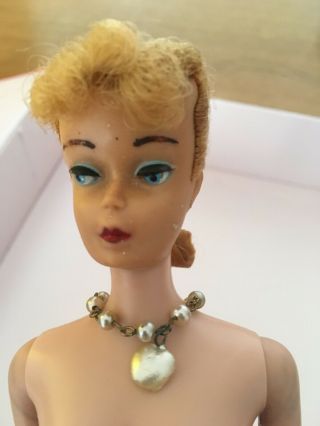 Vintage Barbie Blonde Ponytail wearing enchanted evening dress 2