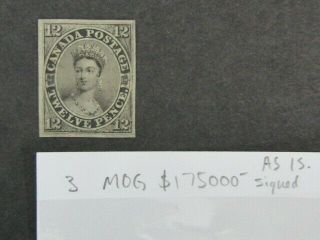 Nystamps Canada Stamp 3 Og $175000 Signed Un$5000 As Specimen