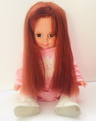Ideal Vintage Baby Crissy Doll Large 24 " Red Growing Hair Chrissy 1972