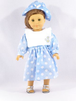 American Girl Doll W/ Outfit And Shoes - Brown Hair & Green Eyes
