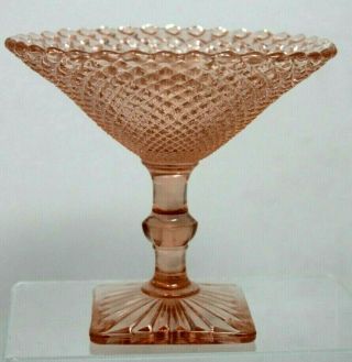 Miss America Pink Depression Glass Pedestal Compote Candy Dish S - 9