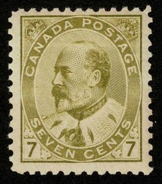 Canada Stamp Scott 92 7c King Edward Vii Nh Og Never Hinged Well Centered