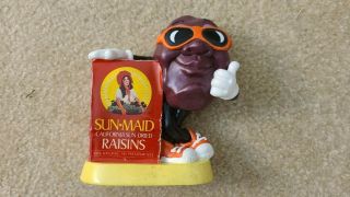 Vintage 1987 Sun - Maid California Raisins Coin Bank Piggy Bank W/stopper
