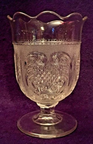 Eapg Antique Pattern Glass Princess Feather Spooner Rochelle Bakewell,  Pears