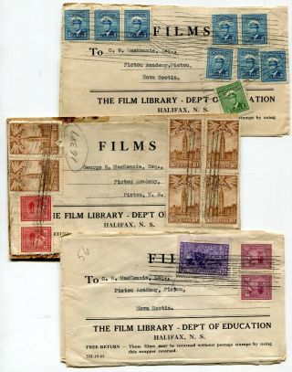 Canada Ns Nova Scotia - Halifax Ca 1943 Film Board Mailing Labels X 3 - Lot B -