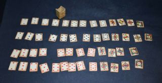 Antique Miniature Playing Cards Deck Victorian Dollhouse Mini Cl Wust