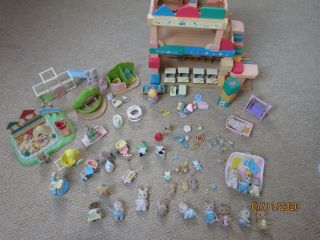 Sylvanian Families Baby Nursery Bundle With Babies And Loads Of