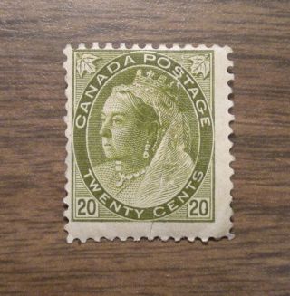 Canada 84 - Queen Victoria Numeral Issue Stamp From 1900 - Hinge Attached