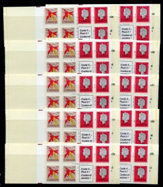 Weeda Canada Bk78c Vf Mnh Set Of Booklets On Rib Paper,  Significant Colour Shift