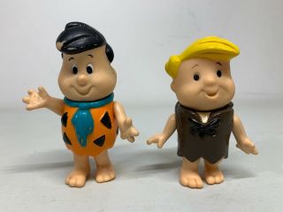 Hanna - Barbera 1986 The Flintstone Kids Fred & Barney Plastic Toy Figures