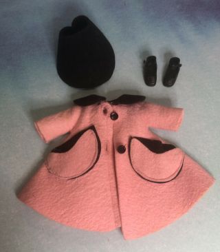 Vtg 8 " Betsy Mccall Doll Clothes Coat Pink Felt 1950 