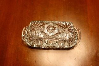 Anchor Hocking Vintage Crystal Glass Butter Dish With Lid