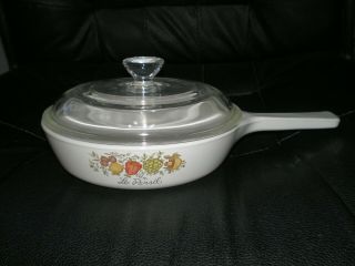 Vtg Corning Ware Spice Of Life Le Persil 6 1/2 In.  Skillet P - 83 - B W/pyrex Lid