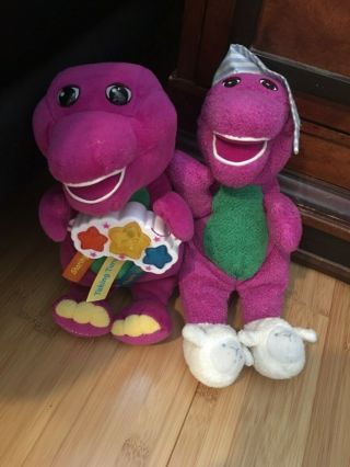 2 Barney Plush Toys 12 In Tall You Get Both