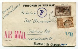Canada Pow Camp 30 Bowmanville Ont 1943 Censor Cover / Letter To Dachau Germnay