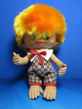 Rare Vintage 1965 Monkey Boy - 8 " Unica Troll Doll - Made In Belgium -