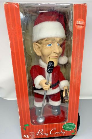 Animated Singing Bing Crosby Santa Doll By Gemmy Pre - Owned