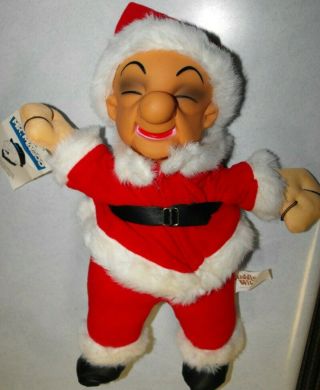 Vintage Mr.  Magoo Santa Plush Doll 1989 15 " Tall Near Flawless W Tags Very Fine