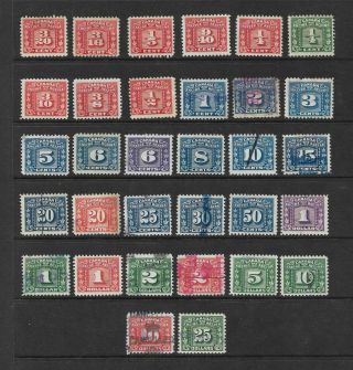 Canada Revenues: Excise Tax Stamps; Three Leaf Issues; 32 Different; Used/mint