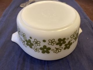 Vintage Pyrex Green Crazy Daisy 1 1/2 Pint Casserole 472 With Lid 2
