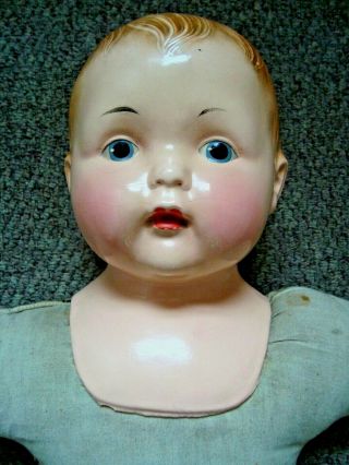 Antique Doll 26 " Made In Usa By Effanbee Red Hair Unknown Model Signed At Neck