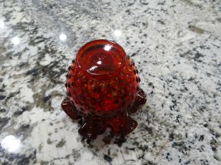 Fenton Ruby Red Amberina Hobnail Glass Vase 4 1/2 