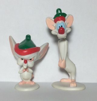 Vintage 1997 Animaniacs Pinky & The Brain Christmas PVC Figures 2 - 4” 2