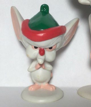 Vintage 1997 Animaniacs Pinky & The Brain Christmas PVC Figures 2 - 4” 3