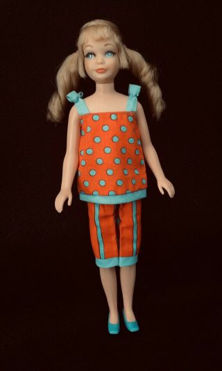 Vintage 1969 Barbie Skipper 1105 Twist N’ Turn Rooted Eyelashes Bendable Legs