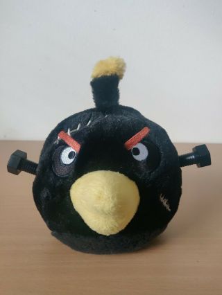 Angry Birds Seasons Frankenstein Black Bomb Bird 6 " Plush Bolts Commonwealth
