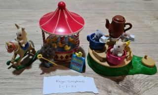 Sylvanian Families Retired Hook A Duck,  Teacup Ride,  Rocking Horse & Figures