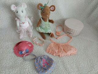 American Girl Angelina Ballerina & Alice Dolls With Hat Box Accessories