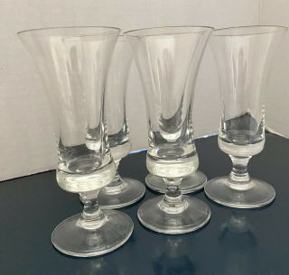 Cordial Stem Ware Set Of 5 4 1/2” Drinking Glasses Vintage