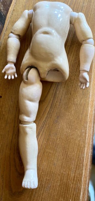 Antique 14 1/2” German Handwerck Doll Body To Make 18 - 19” Doll Needs Leg