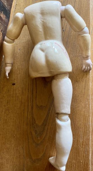 Antique 14 1/2” German Handwerck Doll Body To Make 18 - 19” Doll Needs Leg 3