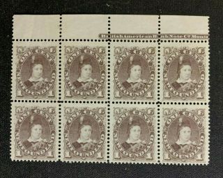 Newfoundland Stamps 42 Imprint Block Mng/cr