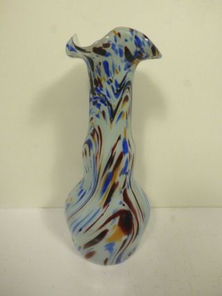 Multi Murano Style Blown Glass Trumpet Vase B7