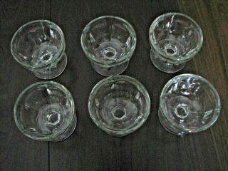 Set Of 6 Footed Clear Cut Glass Ice Cream Sundae Sherbet Parfait 2 3/4 In Tall