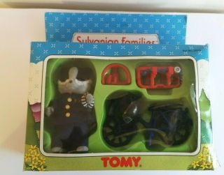 Sylvanian Families - Tomy Vintage Pc Roberts With Bicycle Figure Set
