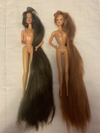 Vintage Jewel Hair Mermaid Barbies,  Midge & Teresa,  Nude,  Htf,