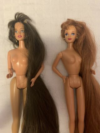 Vintage Jewel Hair Mermaid Barbies,  Midge & Teresa,  Nude,  HTF, 2