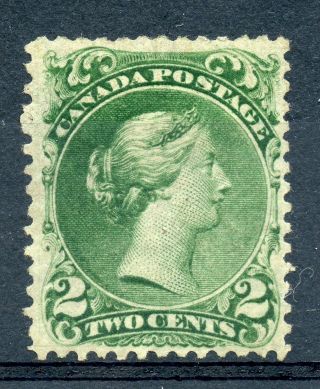 Weeda Canada 24 F/vf No Gum 2c Green Large Queen 1868 Issue Cv $1,  000