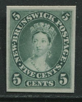 Brunswick Qv 1860 5 Cents Green Plate Proof