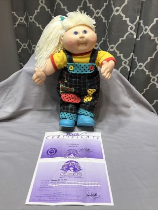 1990 Cabbage Patch Kids With Birth Certificate; Blonde Blue Eyes; K10 (4) Model
