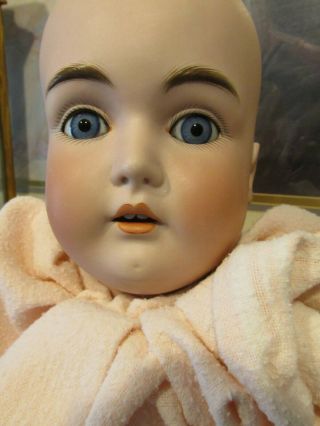 J.  D.  Kestner Doll Head.  Mold 171,  Blue Sleep Eyes,  Small Hairline,