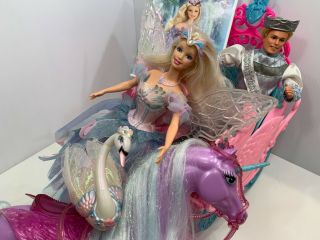 Barbie Swan Lake Princess Odette Wings Prince Daniel Unicorn & Carriage Dvd