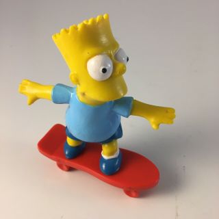 Vintage Rare 1990 The Simpsons Skateboard Figure Bart Simpson 3”
